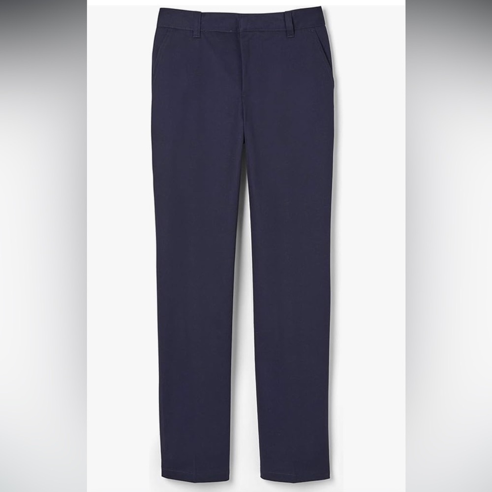 French Toast Boys' Relaxed Fit Navy Blue Twill Pant w/Adjustable Waist 10 Slim